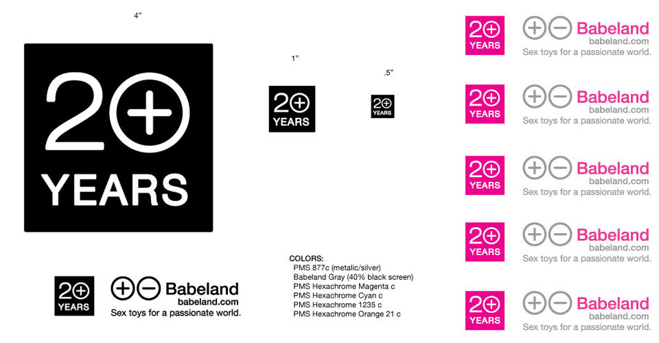 Logo design of 20th Anniversary identity mark for Babealnd.