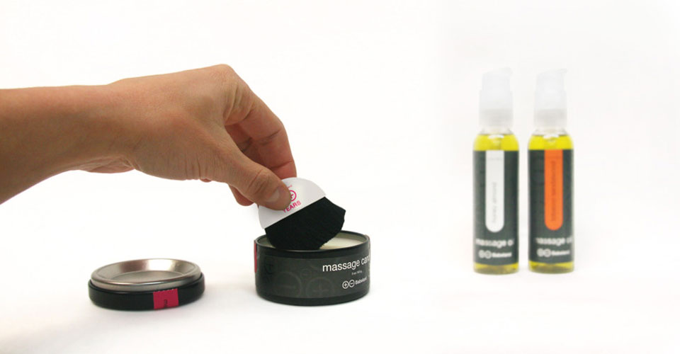 Packaging design for Babeland Massage items