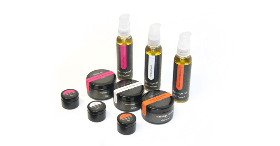 Packaging design for Babeland Massage items