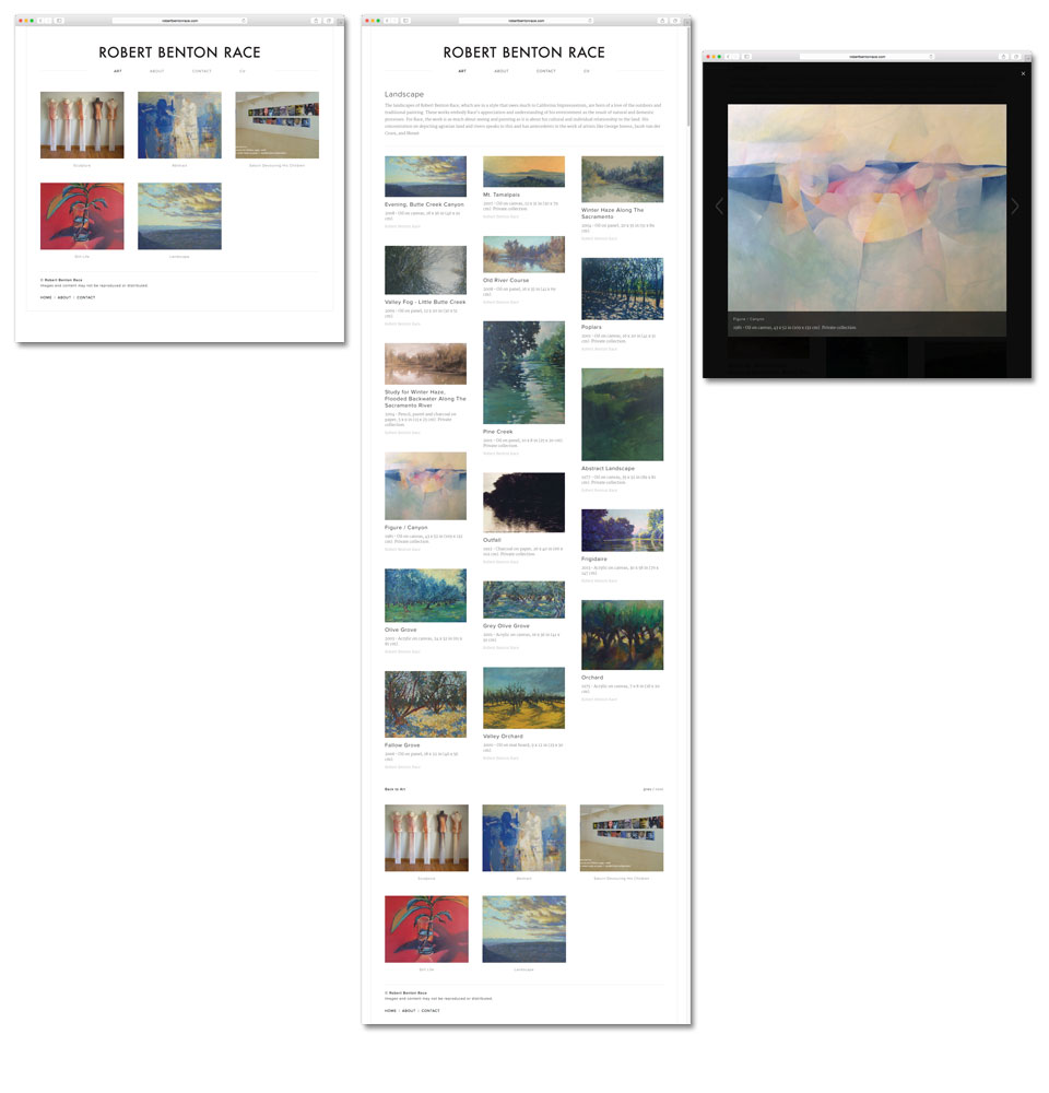 Robert Benton Race Fine Art website, gallery