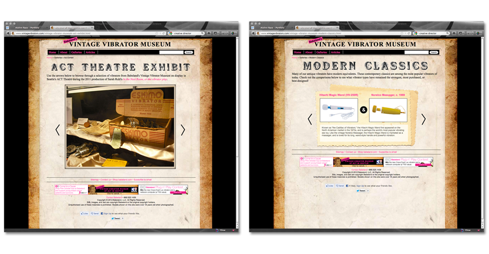 Vintage Vibrator Museum curator / Creative direction for museum website