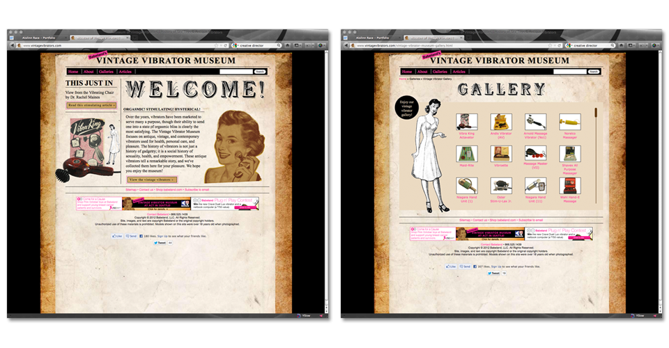 Vintage Vibrator Museum curator / Creative direction for museum website