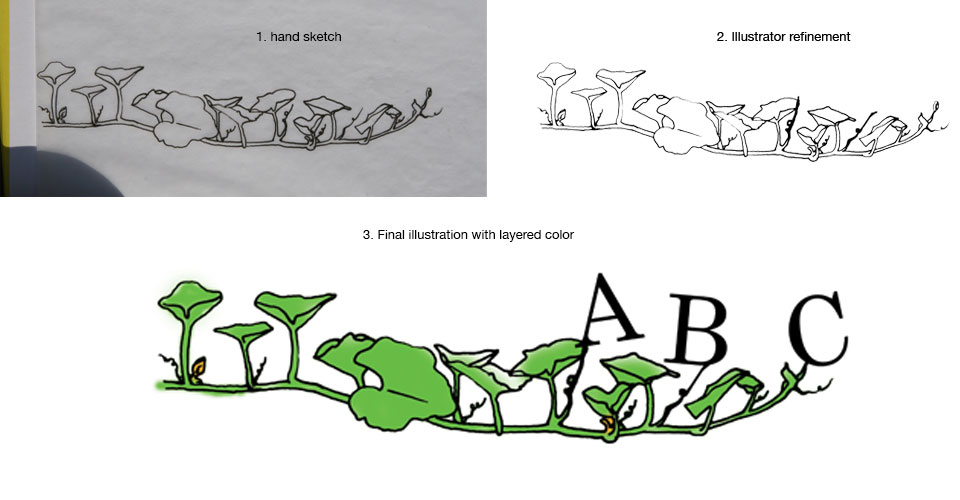 Identity design for Busy Bee Garden School, illustration